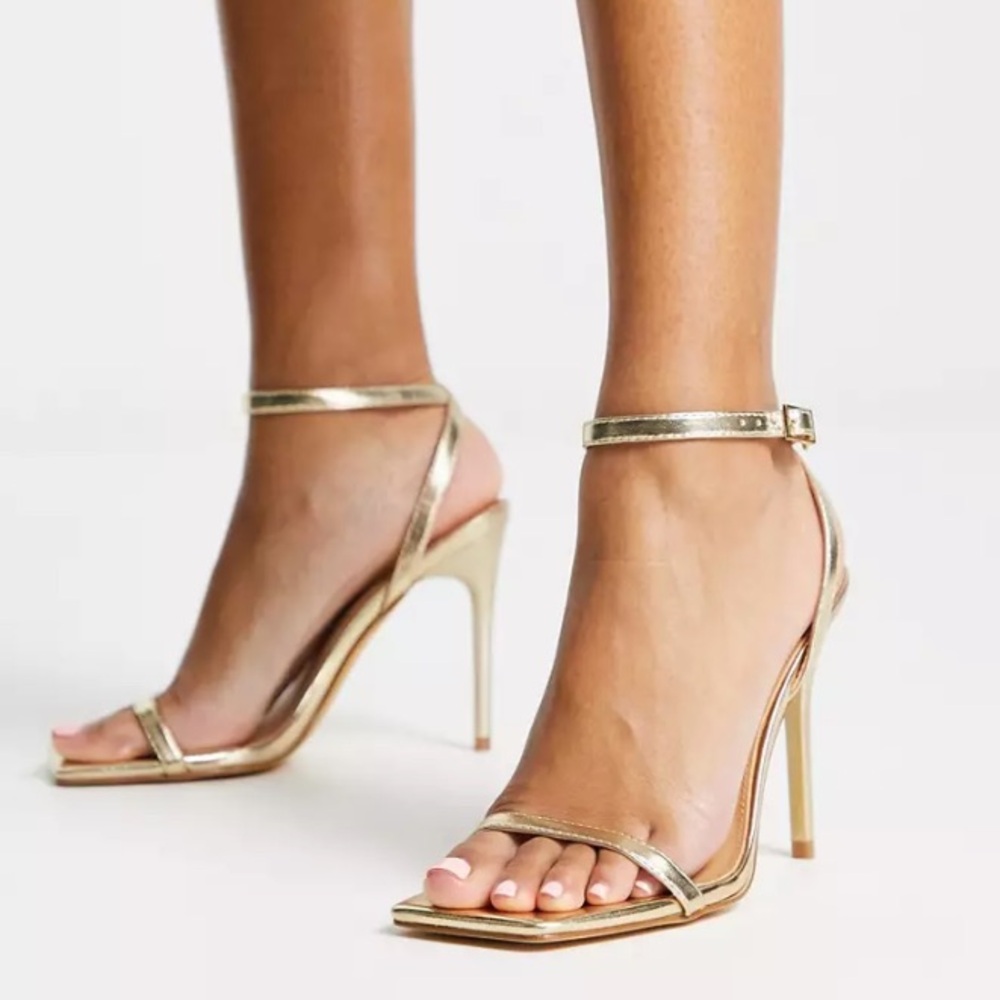ASOS Truffle Collection barely there square toe stiletto heeled sandals
